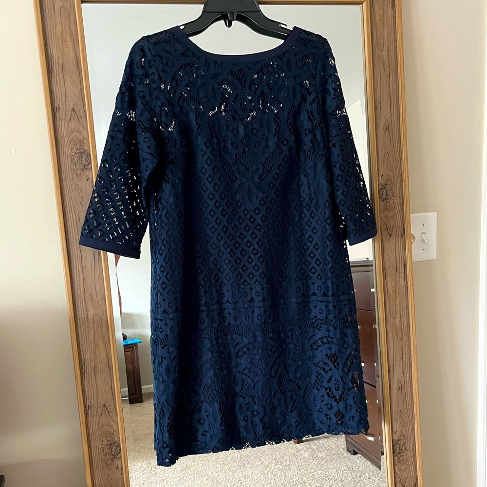 Only worn twice excellent condition navy dress.